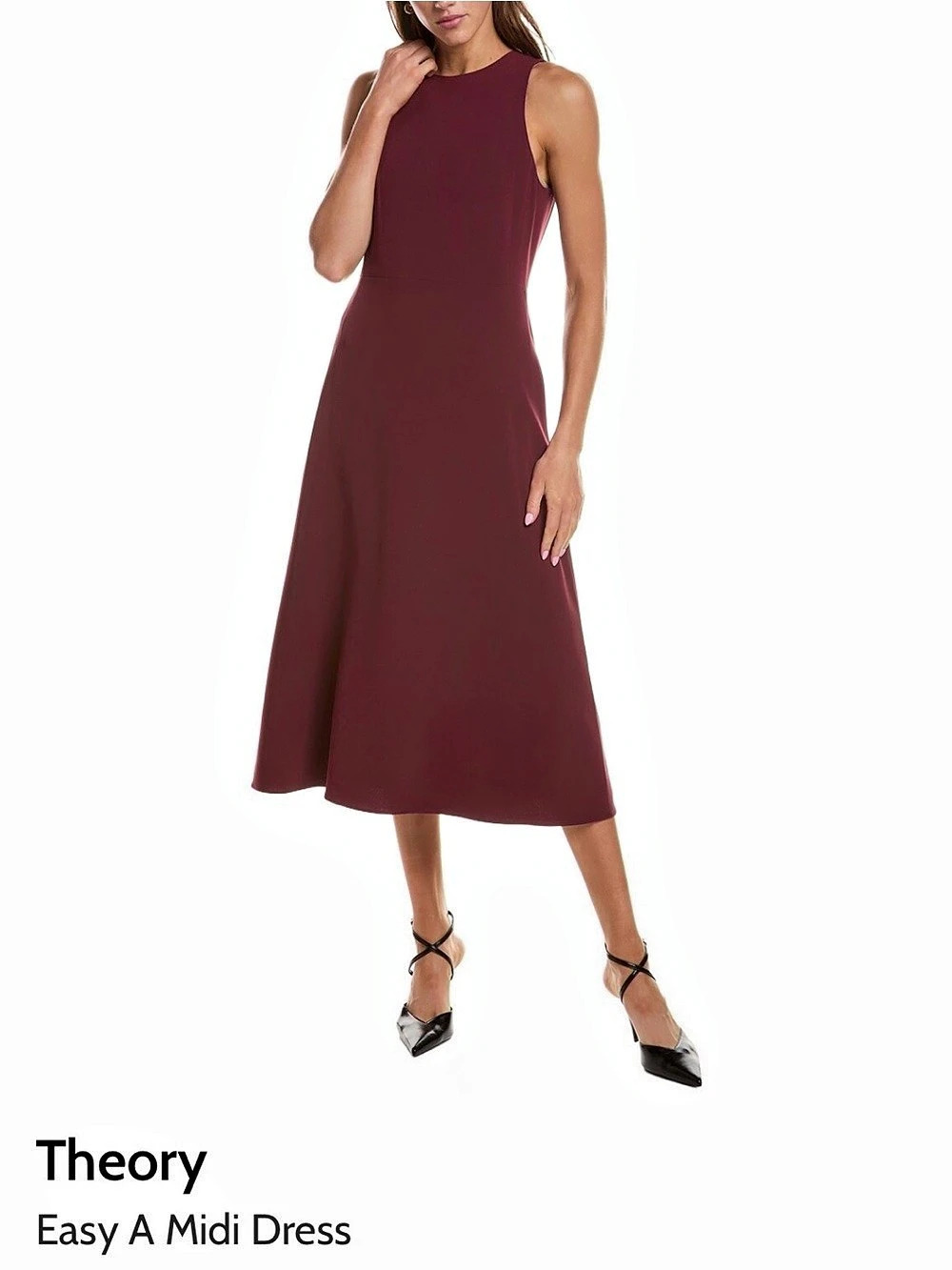 Theory Easy A Midi Dress Midi Dress in Burgundy Size Small NWT $425